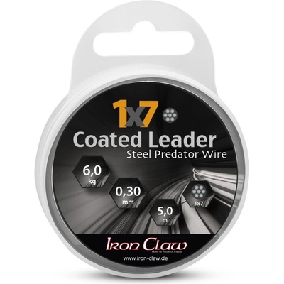 Iron Claw ocelové lanko potažené 1x7, 12 kg černé