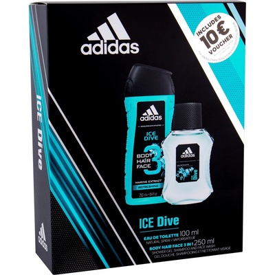 Adidas Ice Dive EDT 100 ml + sprchový gél 250 ml pre mužov darčeková sada