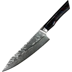 HARAHU Дамаски кухненски нож YO-37406 - Kiritsuke Chef / Червена / Синя KP37406