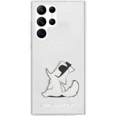 KARL LAGERFELD Гръб Karl Lagerfeld PC/TPU Choupette Eat Zadní Kryt pro за Samsung Galaxy S22 Ultra - Прозрачен