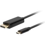 Lanberg черен кабел USB-C M - DisplayPort M, 0, 5 м, 4K, 60 Hz (CA-CMDP-10CU-0005-BK) (CA-CMDP-10CU-0005-BK)