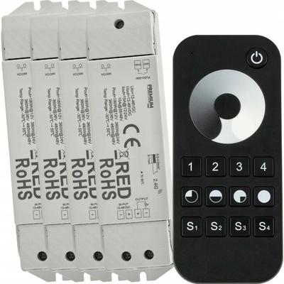 4x Sterownik Strefowy LED PILOT MONO 15A 12V 24V Dotykový stmívač Sada