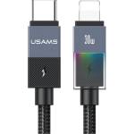 USAMS Кабел USAMS SJ776 PD 30W USB-C/Lightning 1.2m, черен (Usa001714)