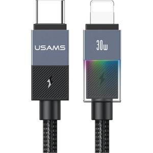 USAMS Кабел USAMS SJ776 PD 30W USB-C/Lightning 1.2m, черен (Usa001714)