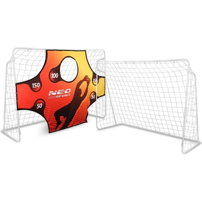 NeoSport Футболни вратички с килим 245x155x80cm - Бели, червени (1455)