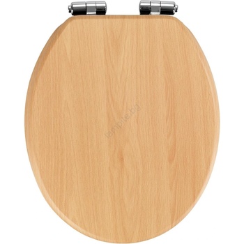 WENKO 22979100-WC тоалетна седалка NATURAL BEECH 35, 5x42, 5 см кафява/сребриста (WE0647)