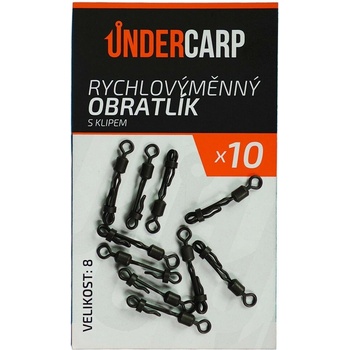 UnderCarp Rýchlovýmenný obratlík s klipom Veľkosť 8 10 ks