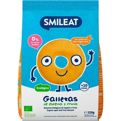 SMILEAT Bio špaldové sušenky s jablečnou šťávou a extra panenským olivovým olejem 220 g