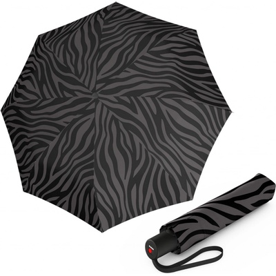Knirps A.200 Zebra Black elegantní dámský plnoautomatický deštník černý