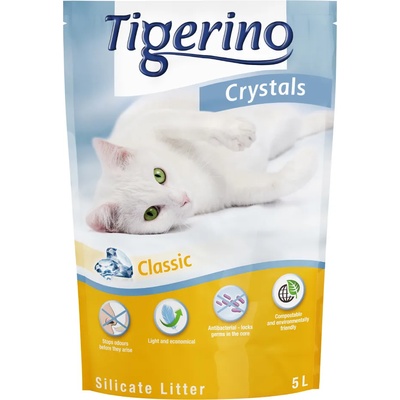 Tigerino 6 х 5 л Tigerino Crystals постелка за котешка тоалетна - Sensitive (без парфюм) x (ок. 12, 6 кг)