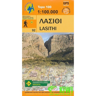mapa Crete east Lasithi 1:100 t.