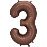Party Deco Фолиев Балон - Цифра, 86 см, Мока - 3 (fb1s-3-494)
