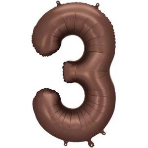 Party Deco Фолиев Балон - Цифра, 86 см, Мока - 3 (fb1s-3-494)