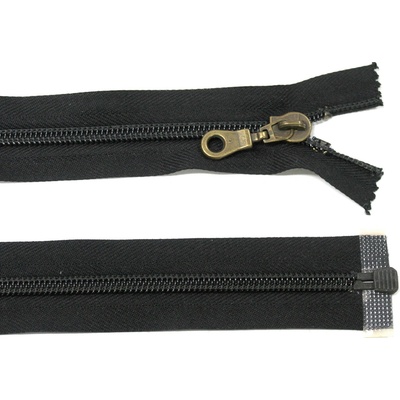 Spirálový zip no.8 rozepínací 40cm černý 7mm silný zip