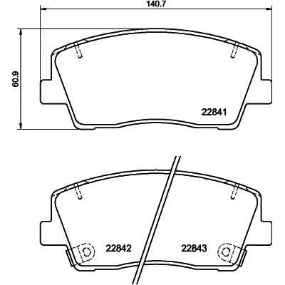 Sada brzdových platničiek, vždy 4 kusy v sade HELLA 8DB 355 039-921 (8DB355039921)