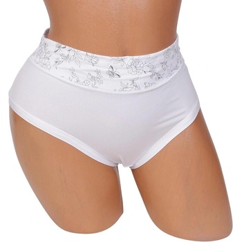 Дълбока макси бикина в бяло с флорални мотиви