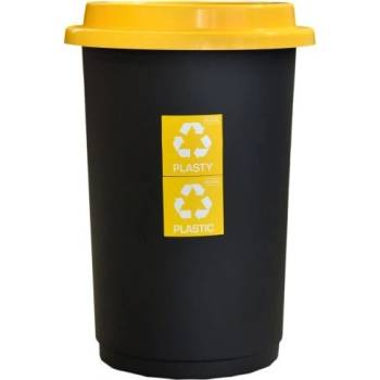Plafor Odpadkový kôš na triedený odpad okrúhly 50 l - žltý