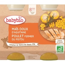 Babybio Skládky kukurice s kuracím mäsom 2 x 200 g