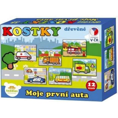 Teddies Kostky kubus Moje první auta 12 ks