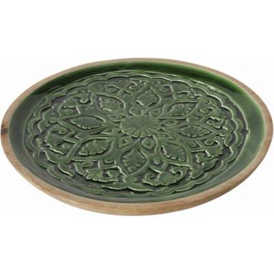 Cosy & Trendy Dřevěný talíř s drážkovaným vzorem GRELO, O 30 cm