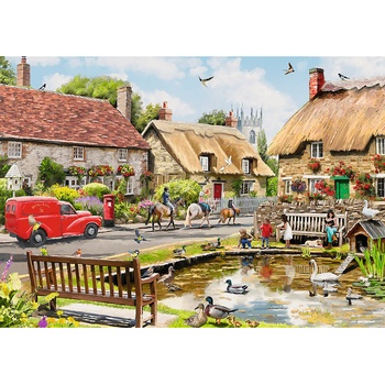 Trefl - Puzzle Puzzle Premium Plus Tea Time: Summer Village - 1 000 piese