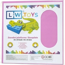 L-W Toys Velká podložka na stavění 50x50 bodů růžová