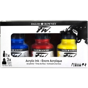 Daler Rowney FW Cardboard Box Starter Set Комплект акрилни мастила 3 x 29, 5 ml (160100300)