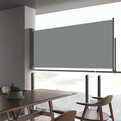 Petrashop Zatahovací boční markýza na terasu 60 x 300 cm šedá
