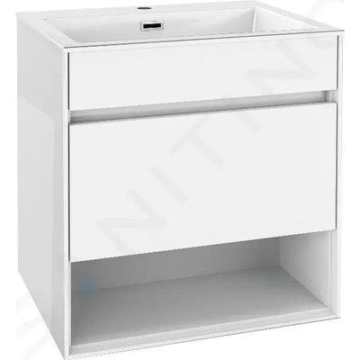 kielle Skrinka s umývadlom 60 cm, lesklá biela 50027S610