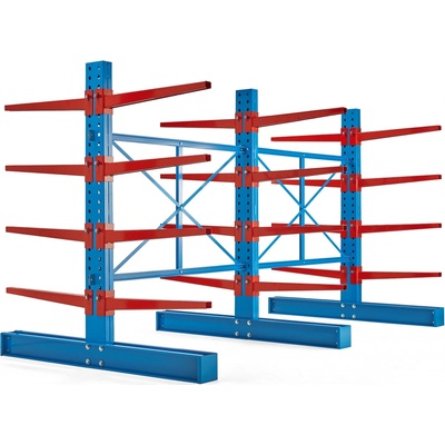 AJ Produkty Konzolový regál Expand oboustranný 3 stojany 24x 1000mm rameno 6600 kg
