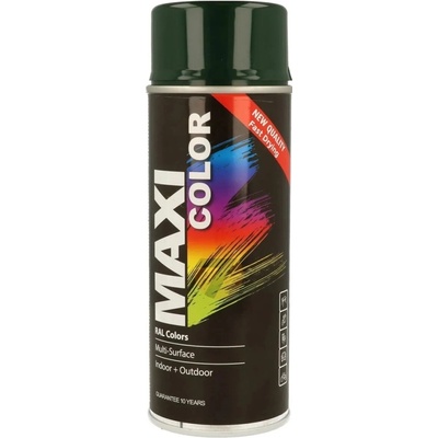 Maxi Color rýchloschnúca lesklá farba v spreji 400 ml RAL 6009 zelená jedľová