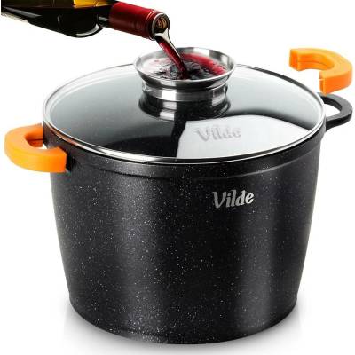 Vilde VYSOKÝ ŽULOVÝ HRNEC 6,7 L 24 CM S VÍČKEM S AROMATIZÉREM TERRUNA 199110