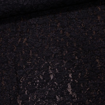 Šatovka / krajka LILI 15 elastická, černá, š.150cm (látka v metráži)