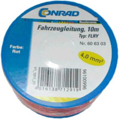 Conrad Components 606303 kabel pro automotive, FLRY-B, 1 x 4 mm², červená, 10 m