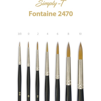 Štetec Simply-T Fontaine 2470 - okrúhly, krátka rukoväť Veľkosť štetca: 3/0
