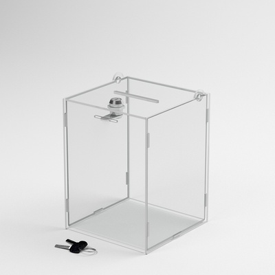 Najcenovky Uzamykateľný box na losy a vizitky 15x15x20 cm číra