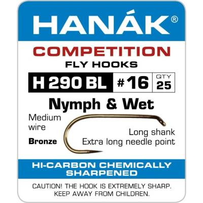 Hanák Competition Muškařský háček univerzální s prodlouženým raménkem vel.16 25 ks