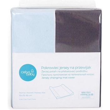 Ceba baby Potah na podložku 2 ks Dark Grey+Blue 80 x 70-80