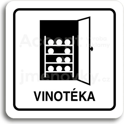 ACCEPT Piktogram vinotéka - bílá tabulka - černý tisk