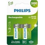 Philips R14B2A300/10 ELEMENTS R14 "C" 3000mAh 2-BLISTER (R14B2A300/10)