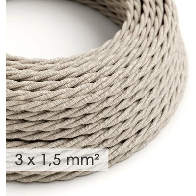 Creative Cables spirálový 3x1,5mm² len přírodní neutrál 1 m