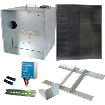 Basic sada solární ohradník - Kompletní přenosná schránka + konzole a panel 40 W