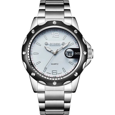 Biden Мъжки часовник Biden Business & Style, Неръждаема стомана, Кварцов, Сребрист (BIDEN-0012-SILVER-WHITE)