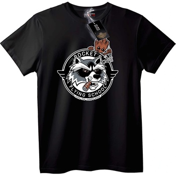 NOONEBRAND Тениска Rocket & Groot летателно училище - 2XL, Black