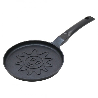 Klausberg Тиган за палачинки Klausberg KB 7972, 18 см, Релефно дъно със слънце, Незалепващо покритие, Без PFOA, Индукция, Черен (KB 7972)