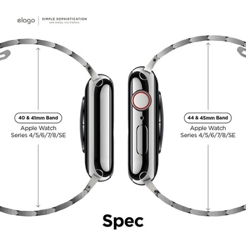 Elago Стоманена, неръждаема каишка за Apple Watch 38мм, 40мм, 41мм - Elago Metal Stainless Steel Band (сребрист) (EAW-MTBAND41-SL)