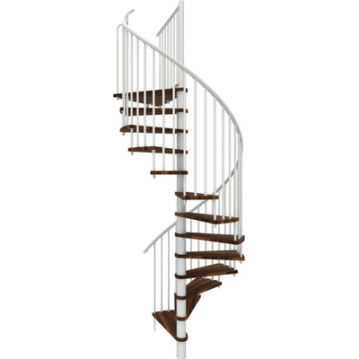 Minka STAIRS Kombinované točité schodisko Spiral Smart orech/biela pr. 120 cm