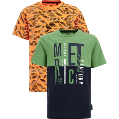 WE Fashion Тениска зелено, оранжево, размер 146-152