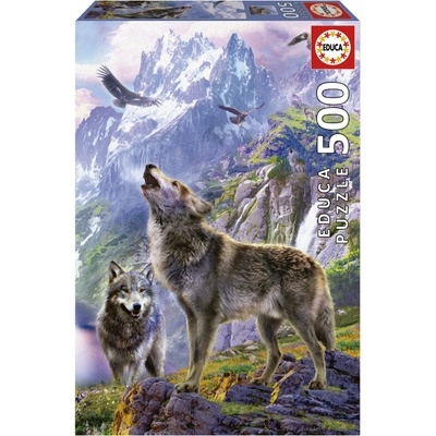 Educa Пъзел Educa от 500 части - Вълкът в скалите (EDU19548)