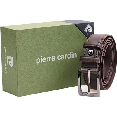 Pierre Cardin Hnědý pánský kožený opasek Hnědá 2505-GG30-T.MORO